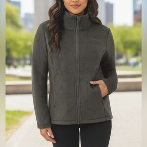 Women’s 32 Degrees Heat Brushed Faux Wool Full Zip Jacket Green XXL NWT